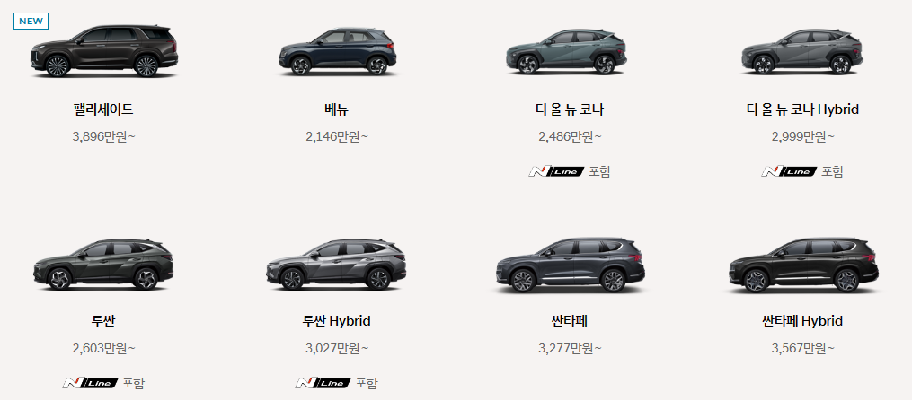 2023 현대차 종류, 가격 총정리!! (현대자동차 승용차, SUV 종류)