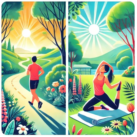 하루 30분 걷기와 스트레칭 이미지