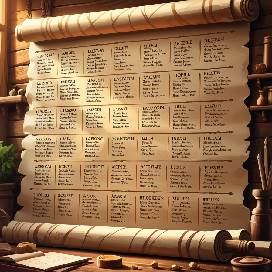 고대 기록 방식으로 이어진 족보와 계보를 상징적으로 표현한 장면