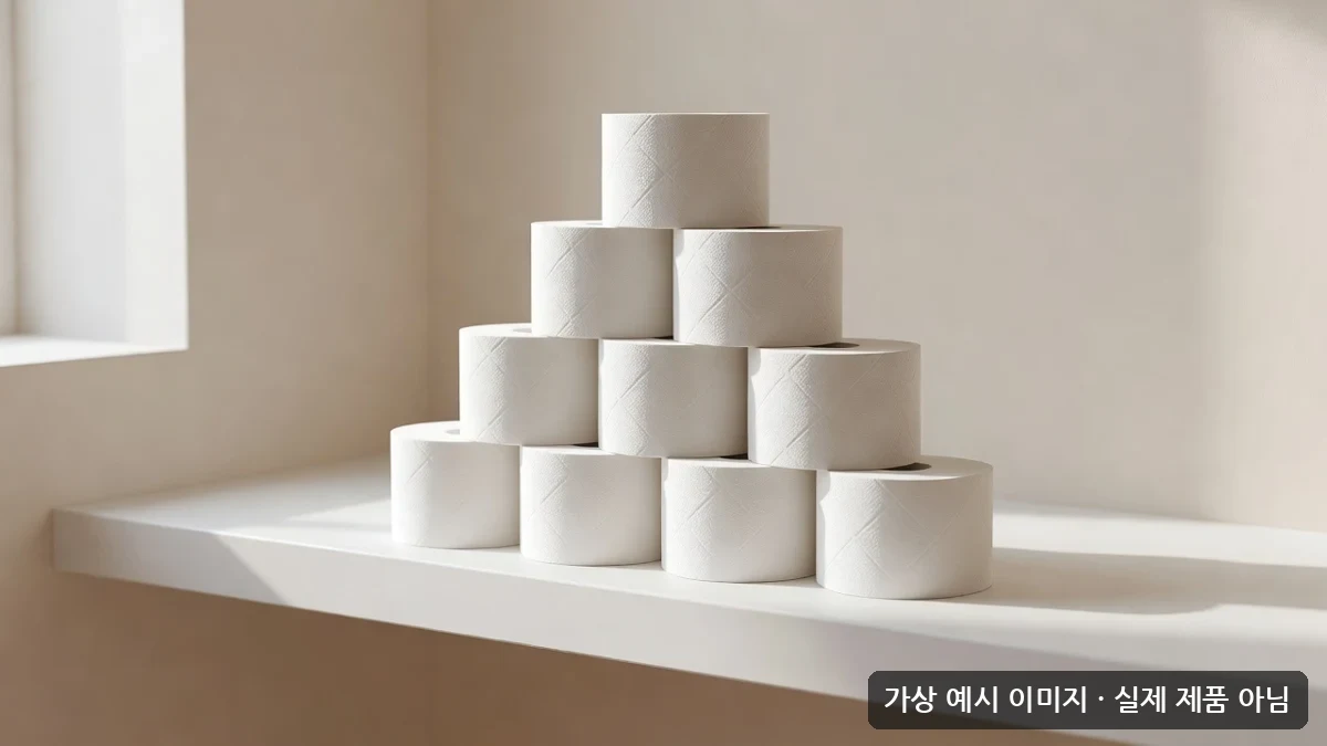 3겹 두루마리 화장지 가상 예시
