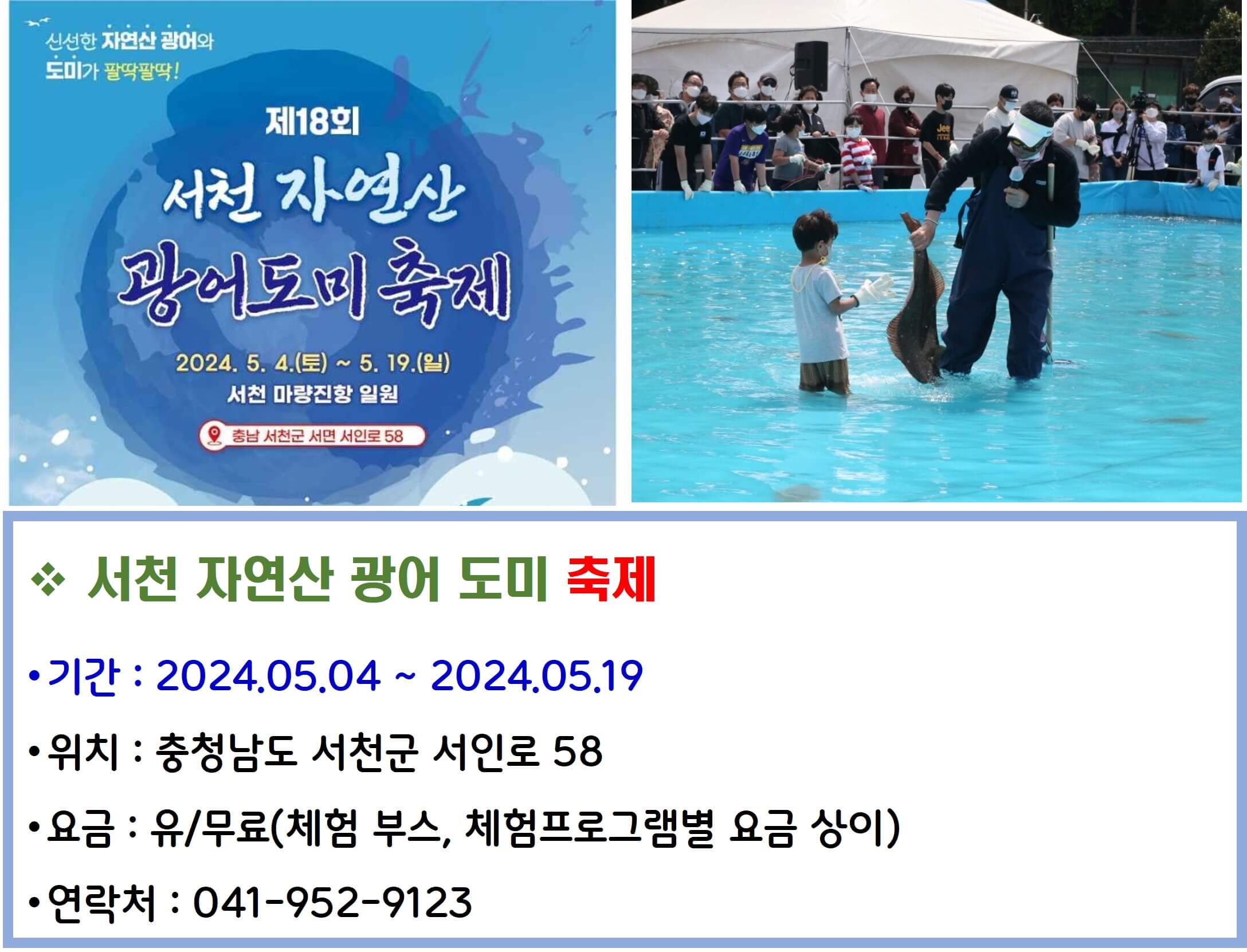 서천 자연산 광어 도미 축제