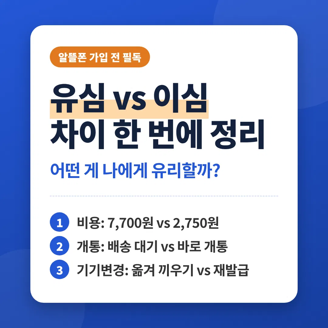 유심 이심 차이 비교