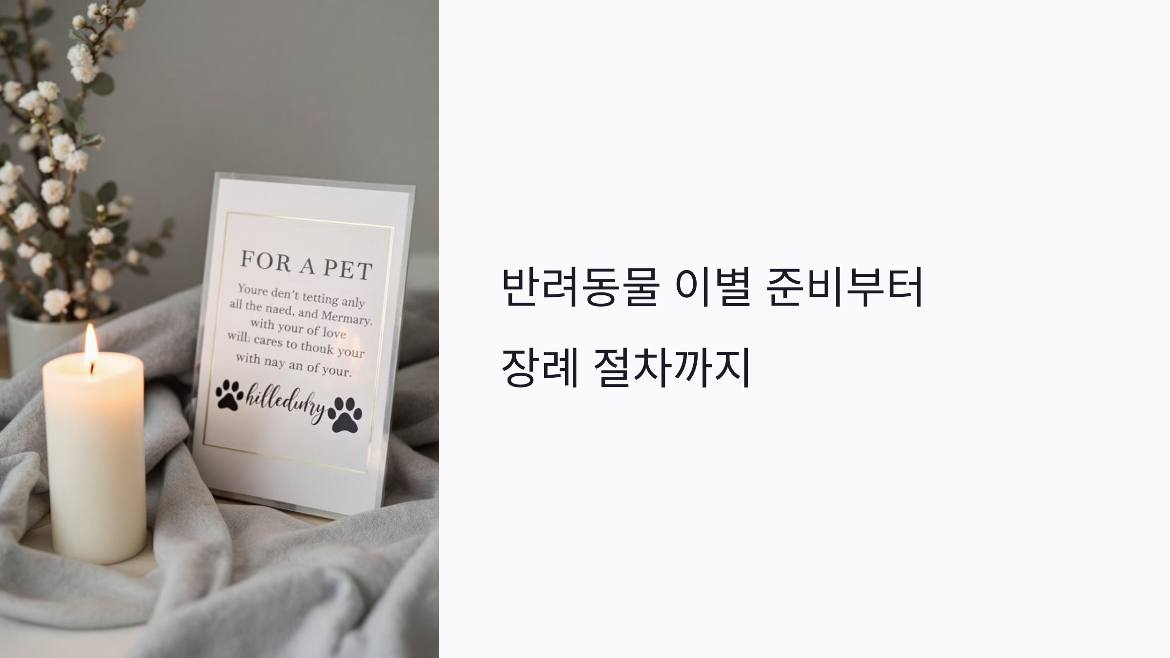 반려동물 이별 준비, 지금부터 시작하세요