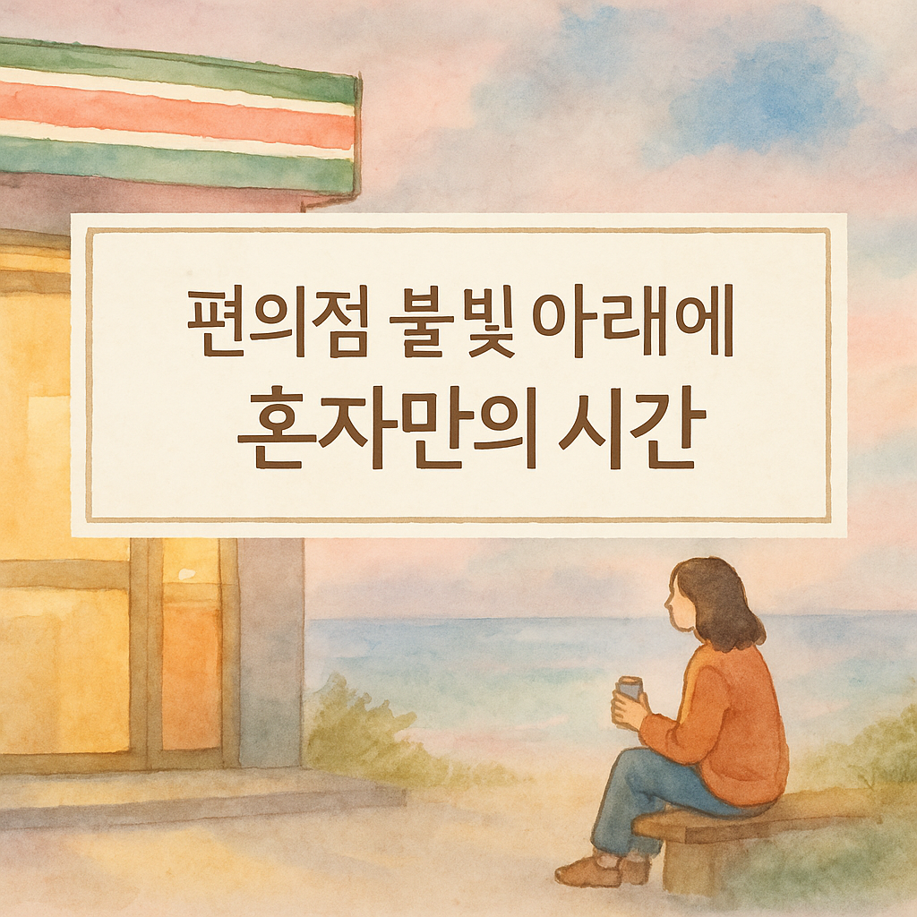 편의점 불빛 아래 혼자만의 시간