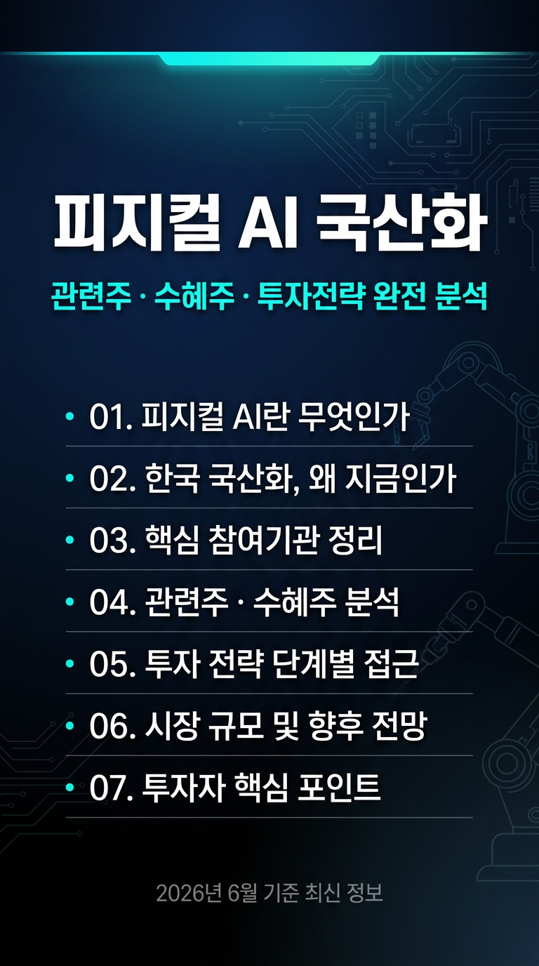 피지컬 AI 국산화, 참여기관, 관련주, 수혜주, 대장주 추천 및 투자 전략, 향후 전망 분석