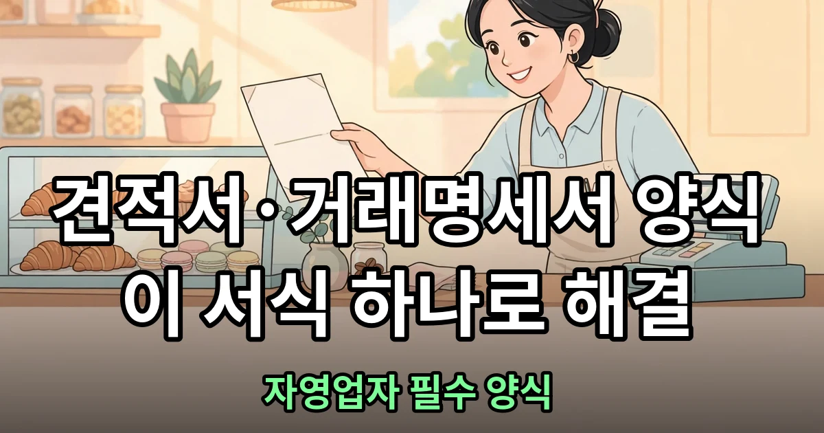 견적서 거래명세서 양식과 작성법 정리