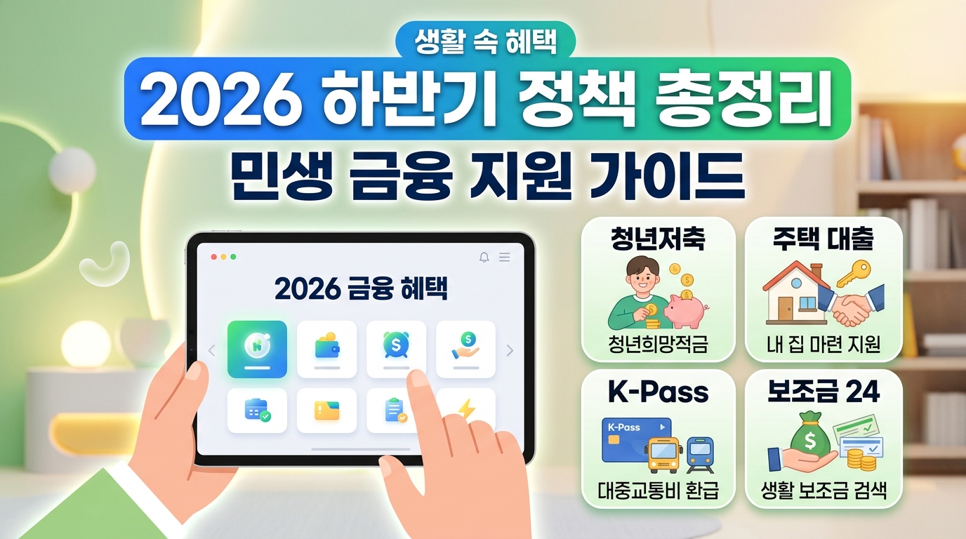 "통장 잔고 달라진다" 2026년 하반기 달라지는 주요 민생·금융 정책 핵심 정리