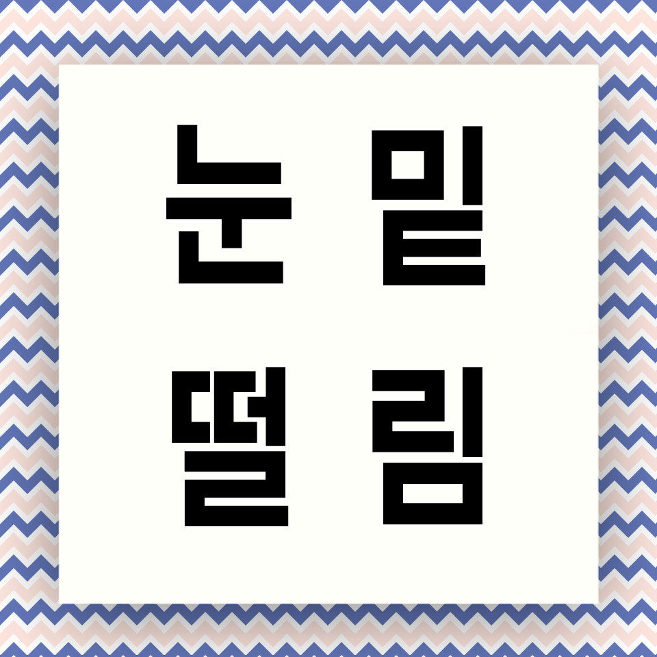 눈 밑 떨림 카드뉴스