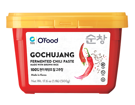 O'Food Vegan Gochujang (500g), fermented chili paste made with brown rice, certified vegan and kosher