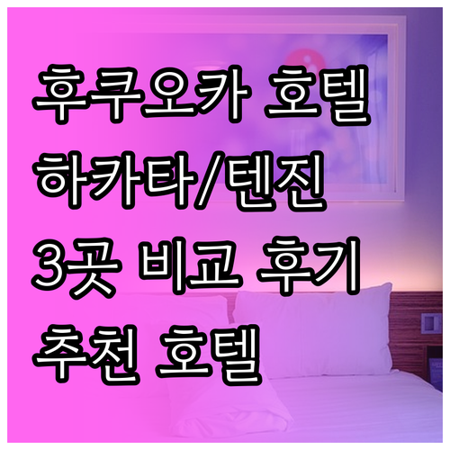 후쿠오카 호텔 3곳 비교 후기.. 하