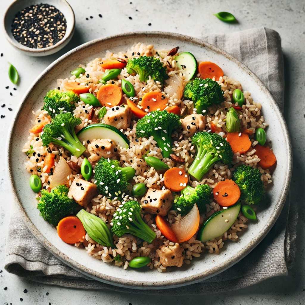 현미 채소 볶음밥