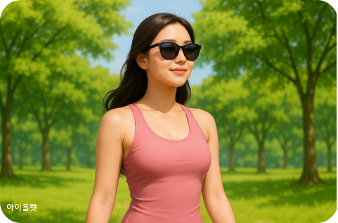 야외 활동 시 자외선 차단 선글라스를 착용하세요
