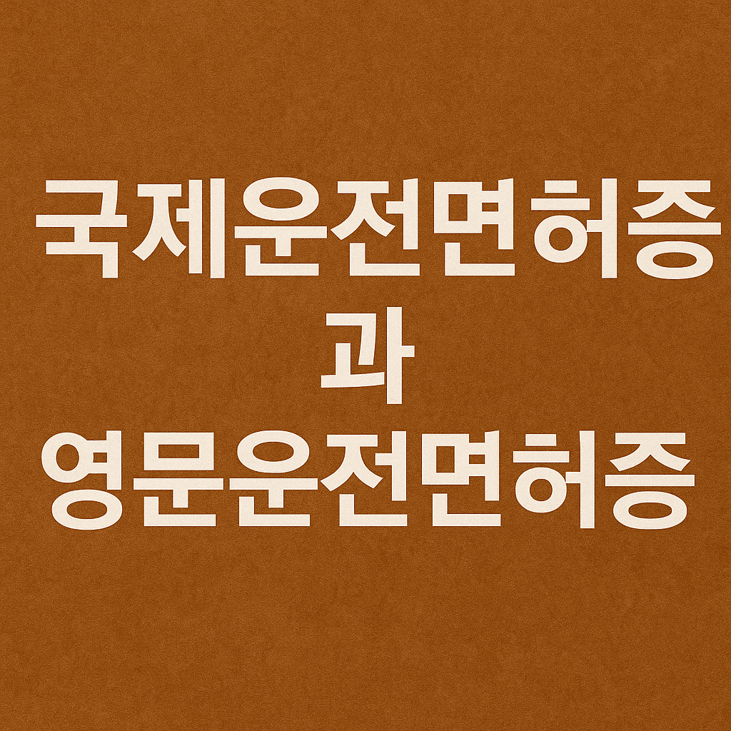 국제운전면허증과 영문운전면허증 차이