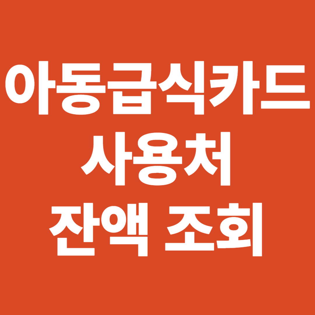 아동급식카드 사용처 잔액조회