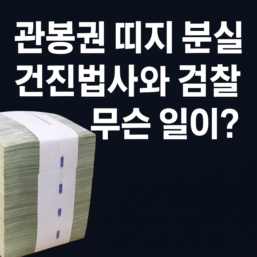 관봉권 띠지 분실 건진법사 무슨 일?