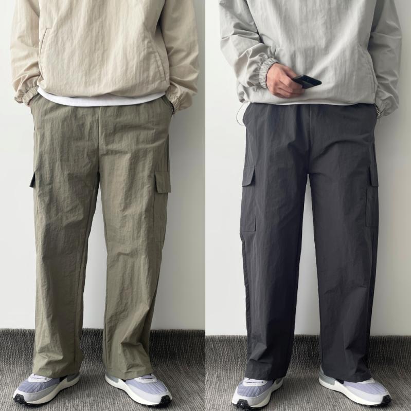 남자와이드팬츠 와이드카고팬츠 통넓은 남성통바지 나일론바지