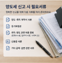 양도세 신고기간 신고시 필요서류 확인