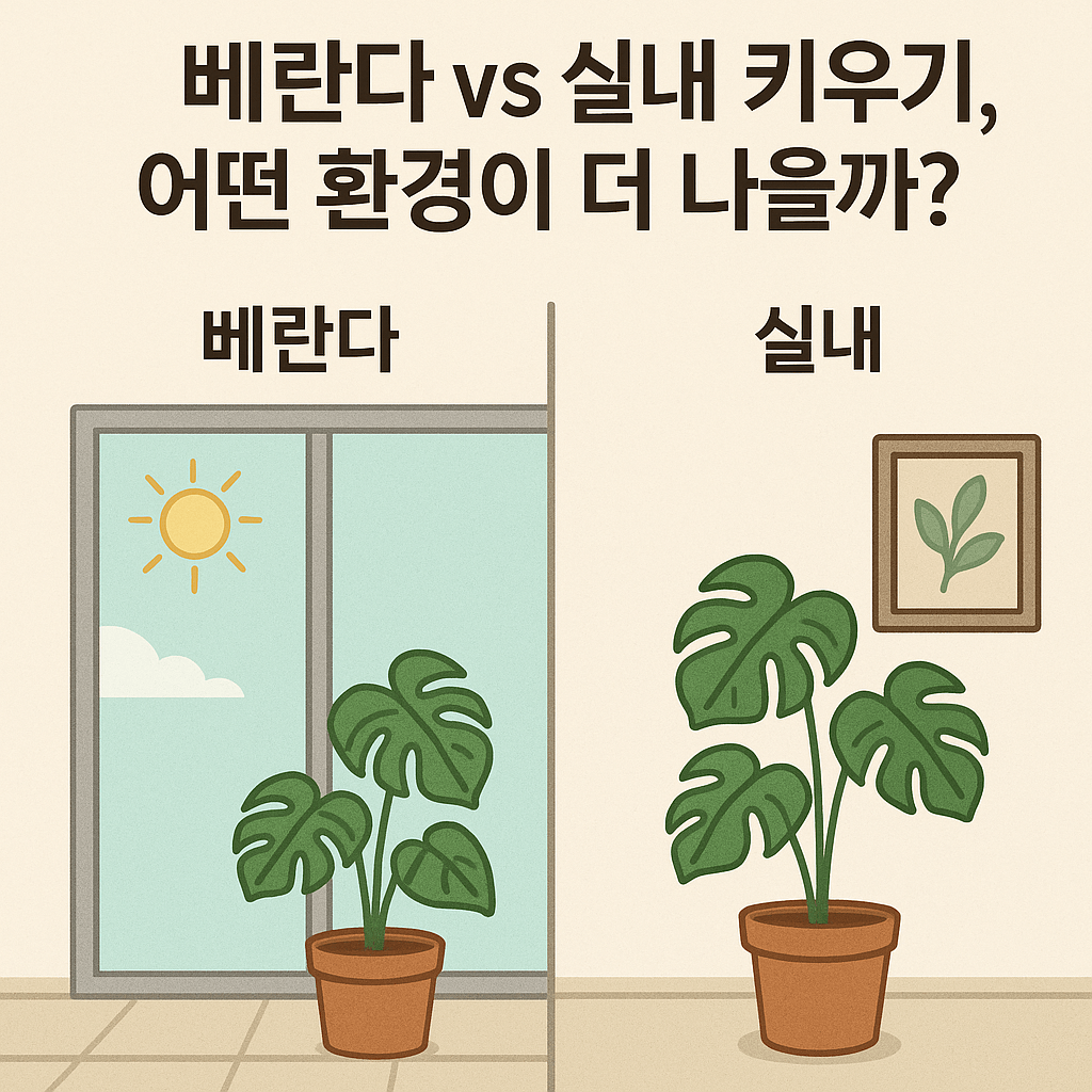 베란다 키우기와 실내 키우기 중 어떤 환경이 더 좋은지 비교
