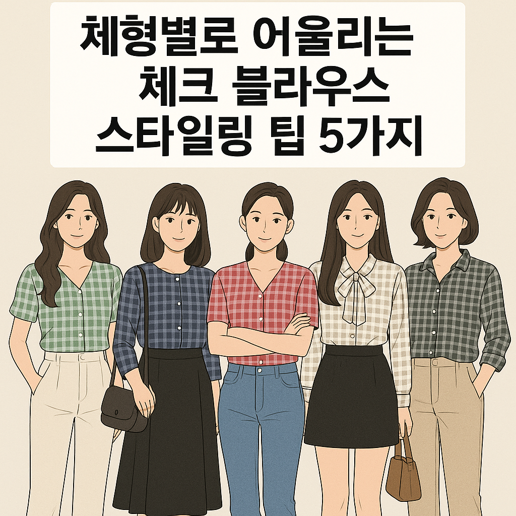 체크 블라우스