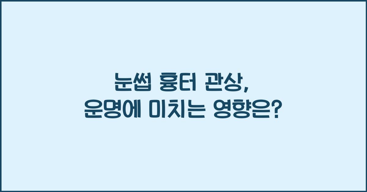 눈썹 흉터 관상