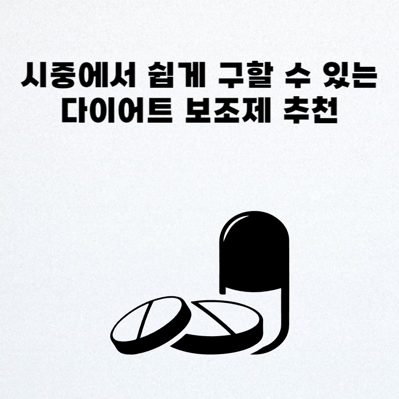 다이어트 보조제 추천