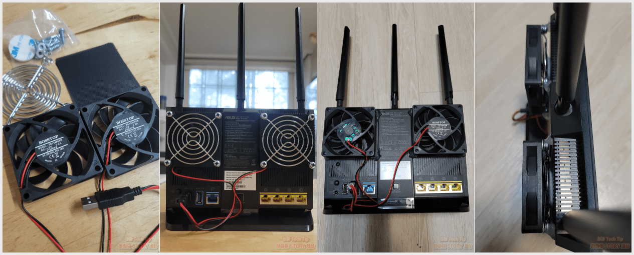 Asus RT-AC68U 쿨링팬 설치 이유와 전&middot;후 효과