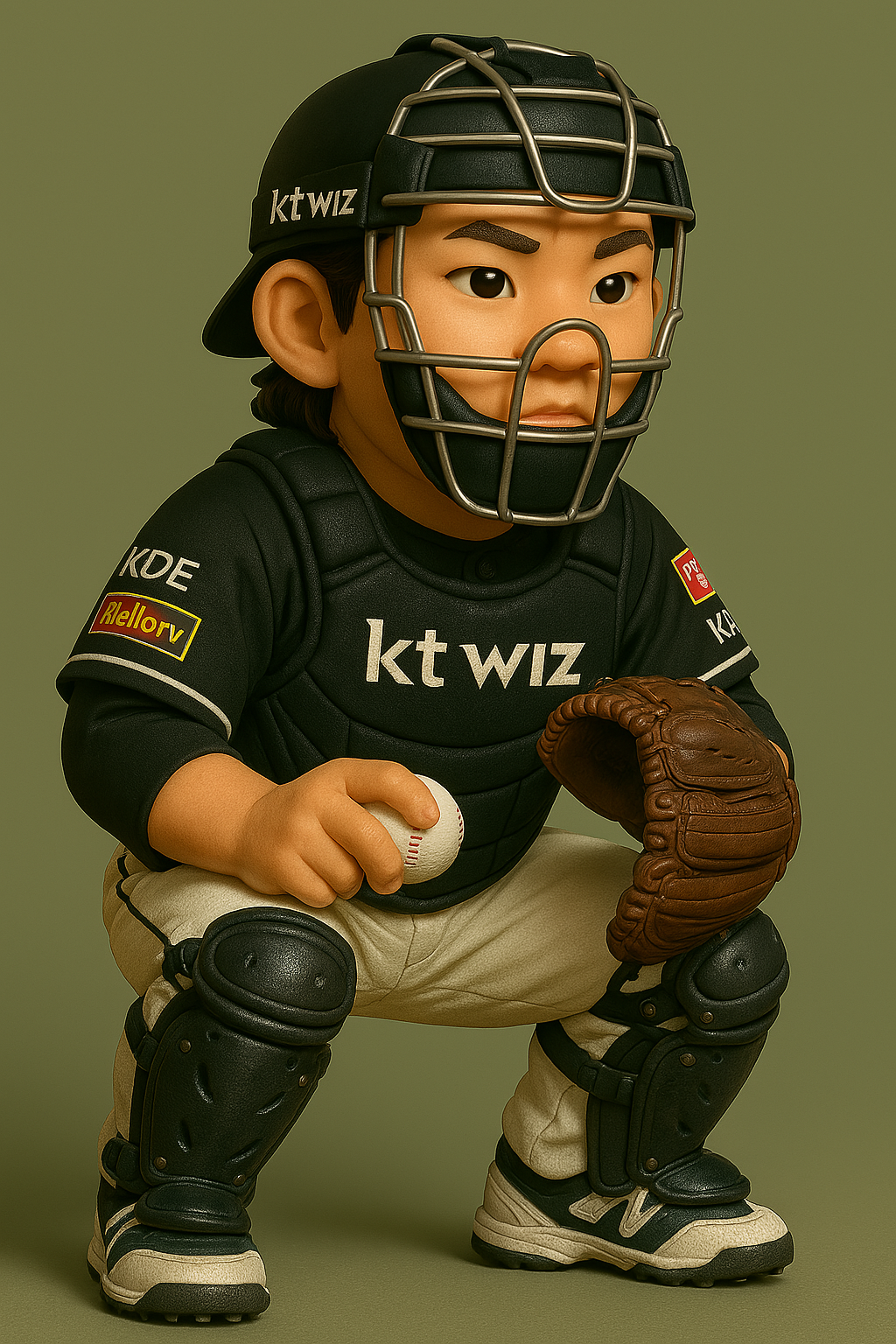 KT위즈 선수를 3D 피규어로 변환시킨 이미지