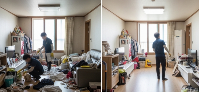 원주 고독사청소 및 정리중