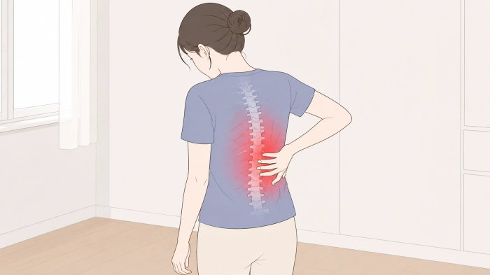 오른쪽 등 통증이 의심되는병