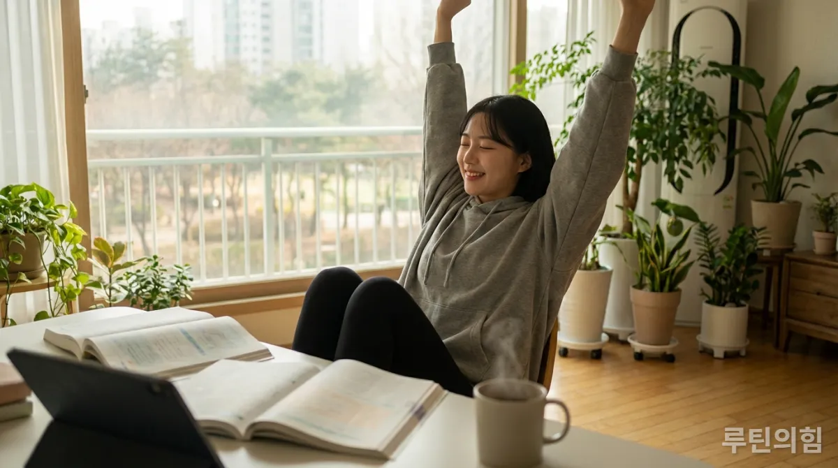 수능 장기 레이스를 위해 건강 관리를 하는 한국 수험생