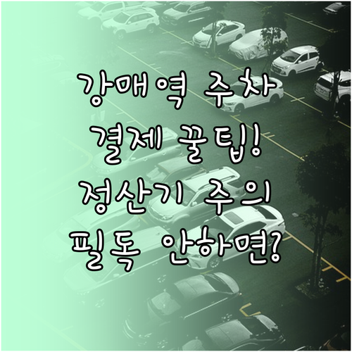 강매역 주차장 카드 결제 방법과 무인..