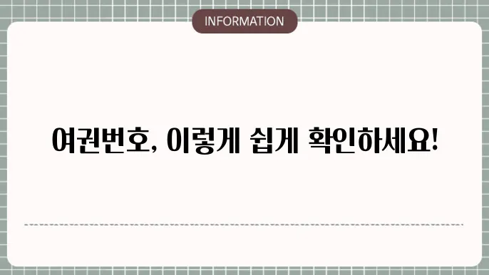 여권번호 조회 방법 확인하기