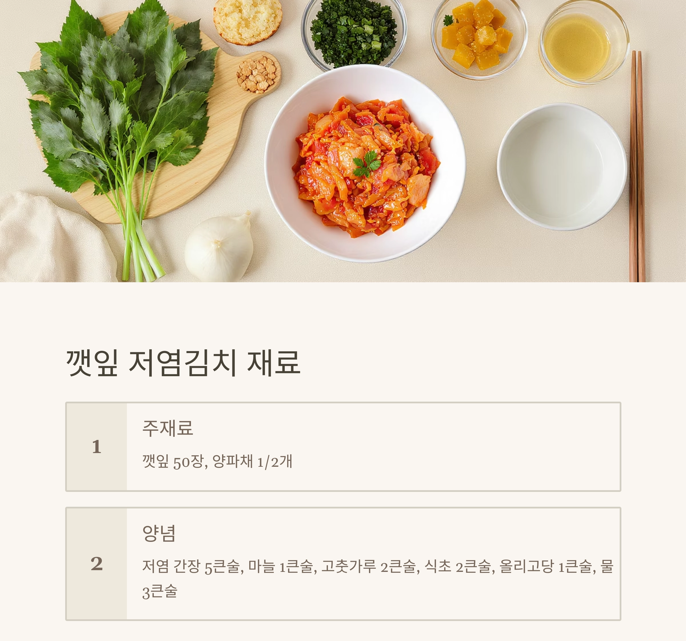 여름철 입맛 살리는 깻잎 활용 저염김치 레시피 공개