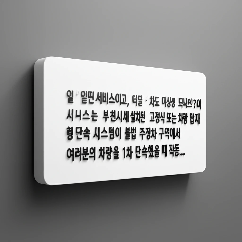 부천 소사구 주정차 단속 알림 문자 ..