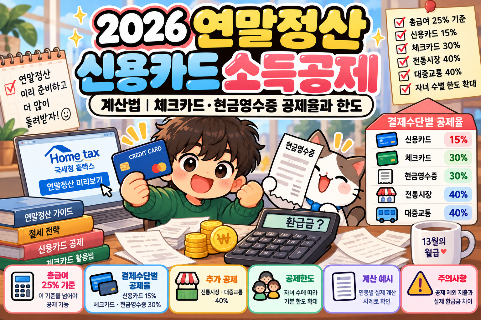 2026 연말정산 신용카드 소득공제 계산법
