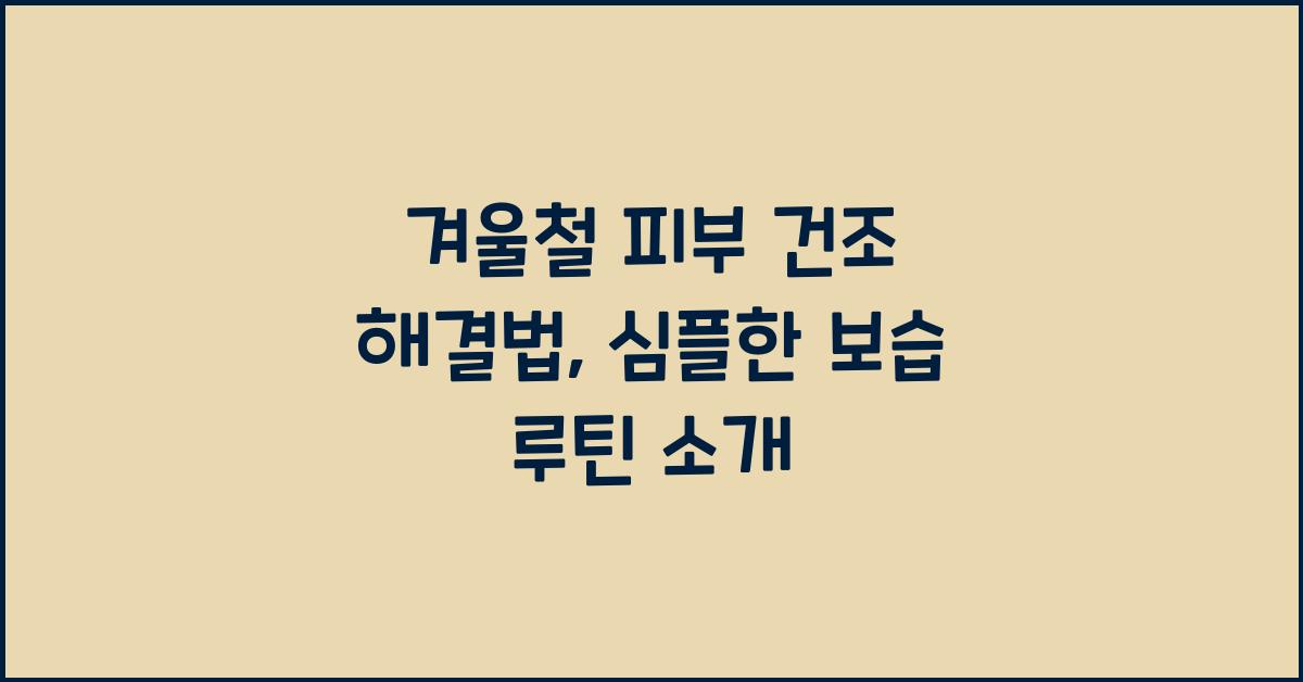 겨울철 피부 건조 해결법