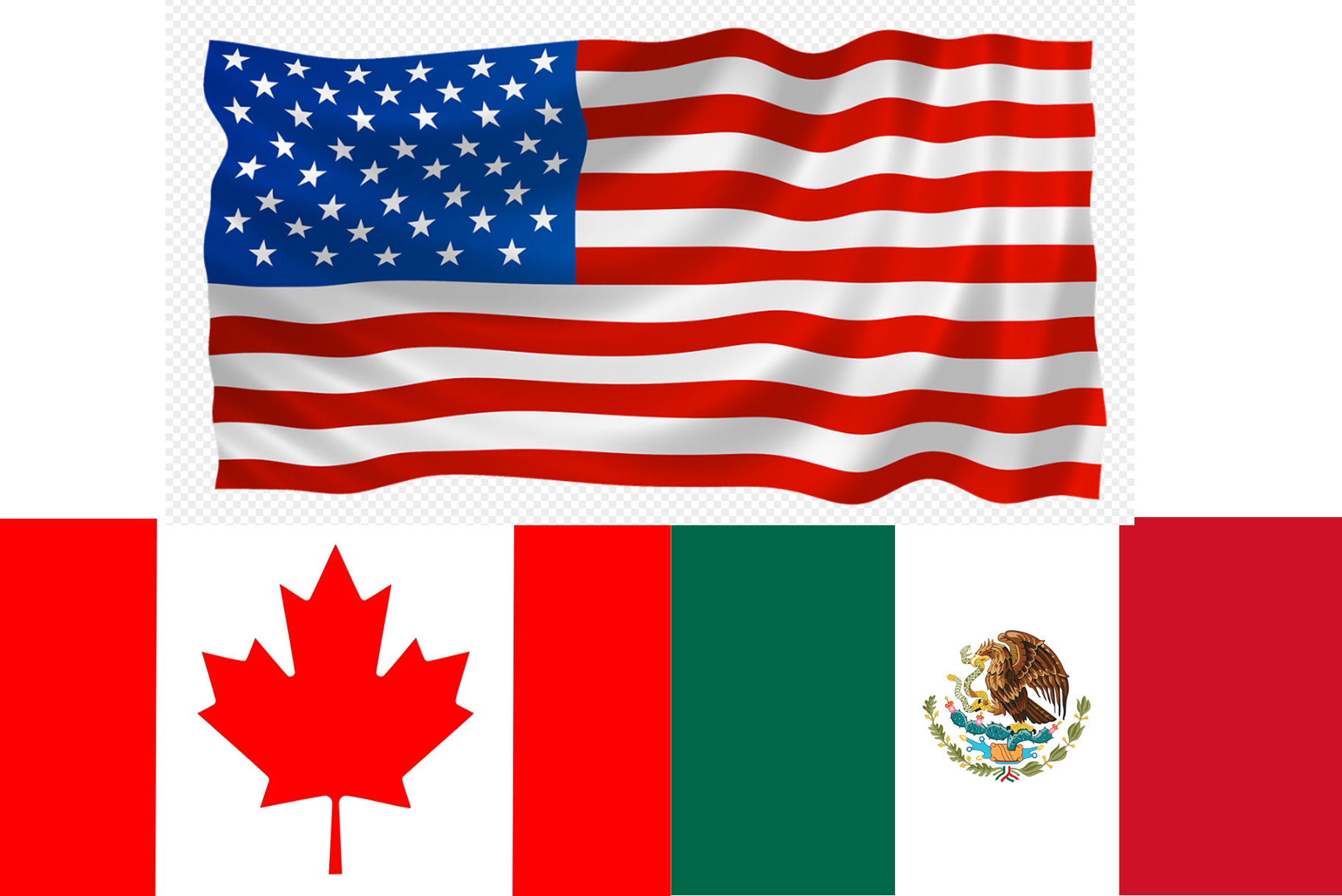 미국, 캐나다, 멕시코 국기