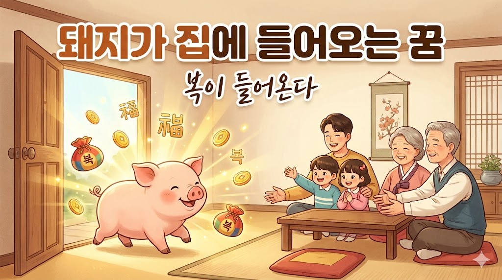 돼지가 집에 들어오는 꿈 대박? 집안에 복 들어오는 길몽 해몽