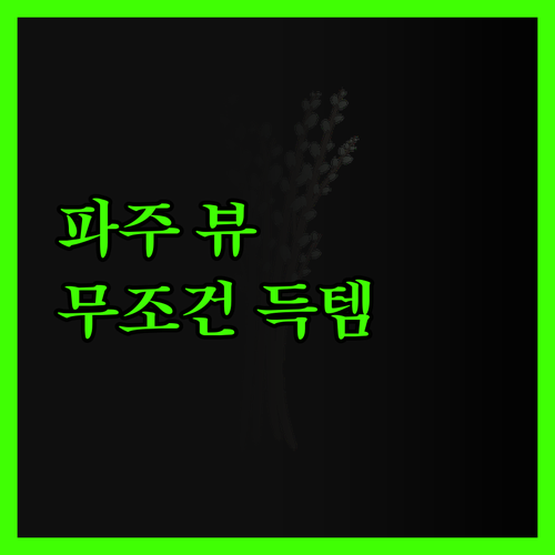 파크뷰테라스, 내돈내산! 파주에서 이