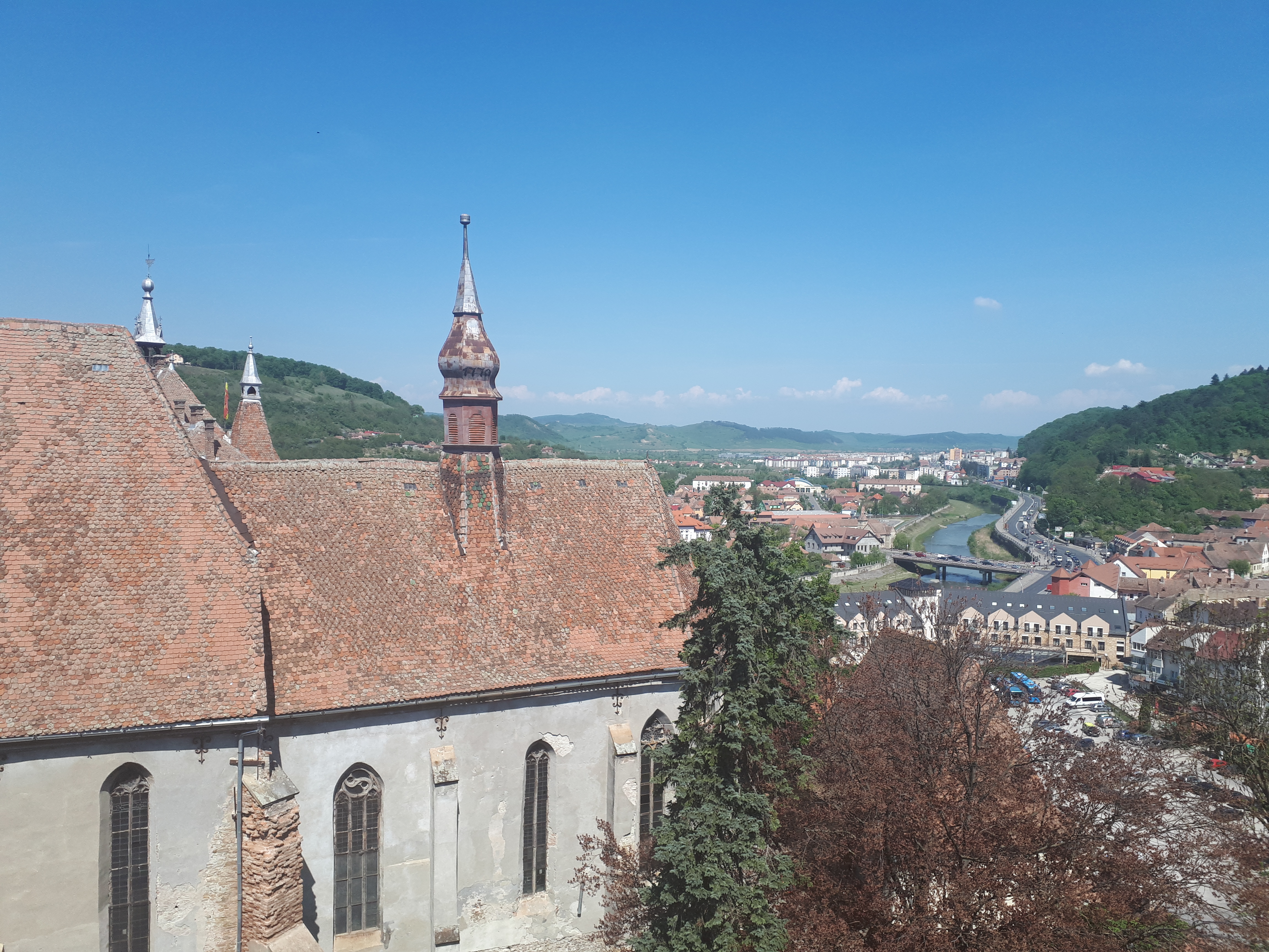 루마니아 시기쇼아라 시계탑에서 바라본 시기쇼아라와 타르나바 마레 강
