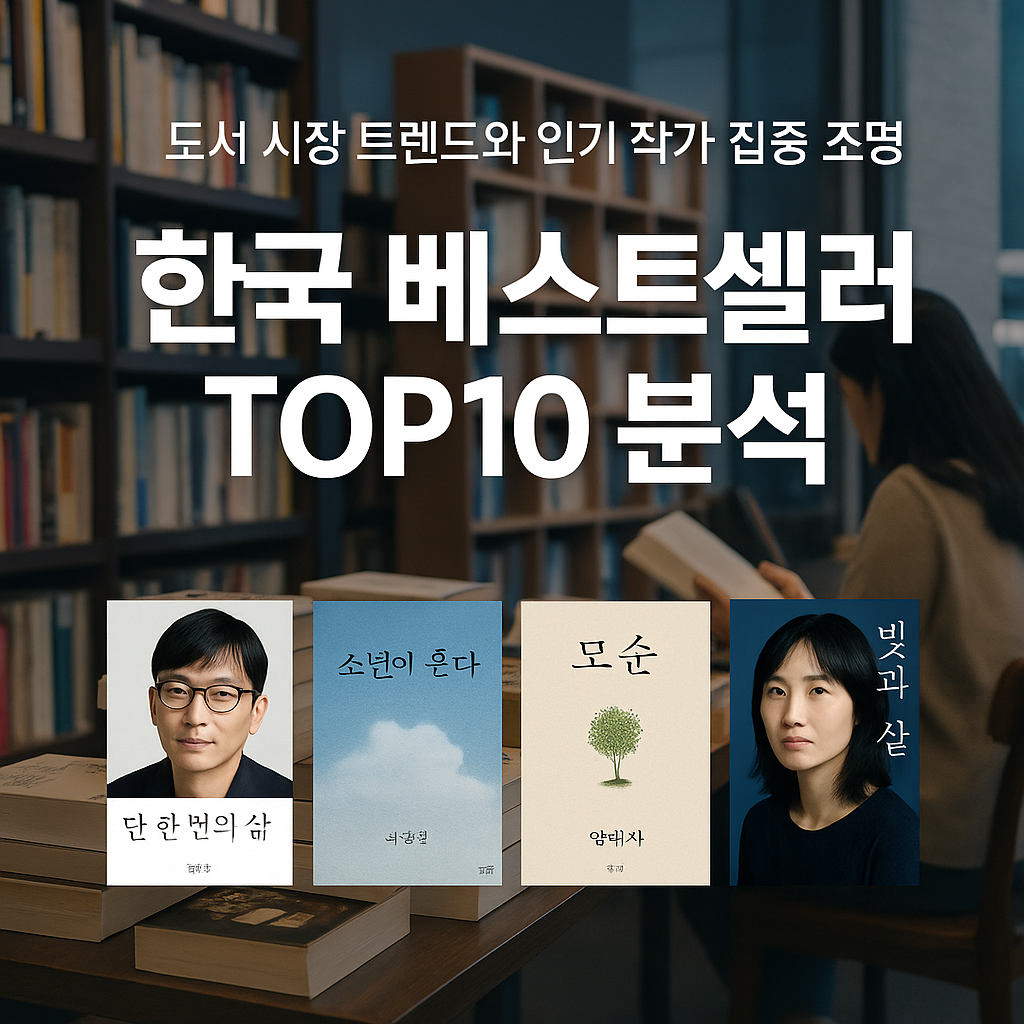 한국 베스트셀러 TOP10 분석 (한국도서시장, 베스트셀러, 인기작가)