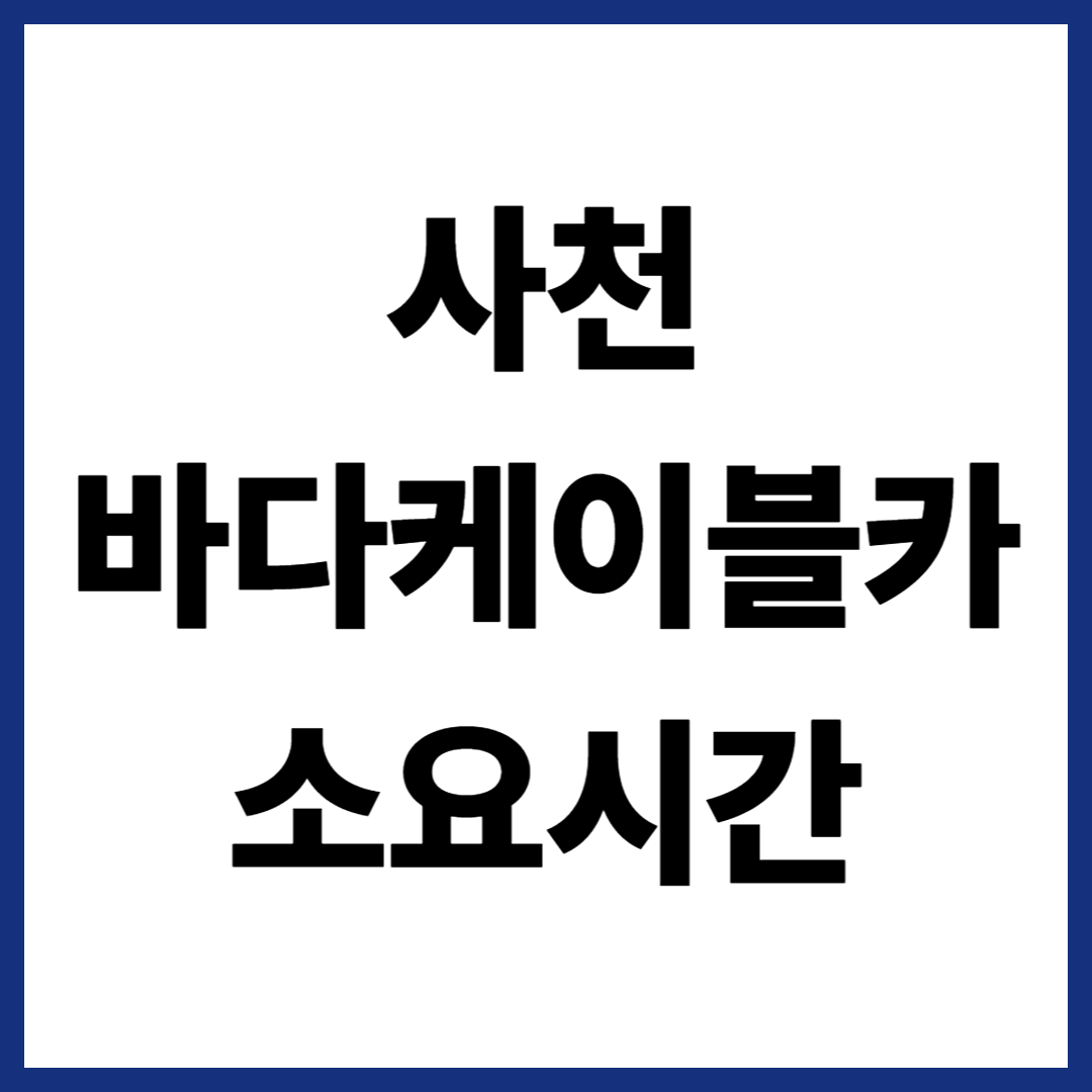 사천 바다케이블카 소요시간 확인