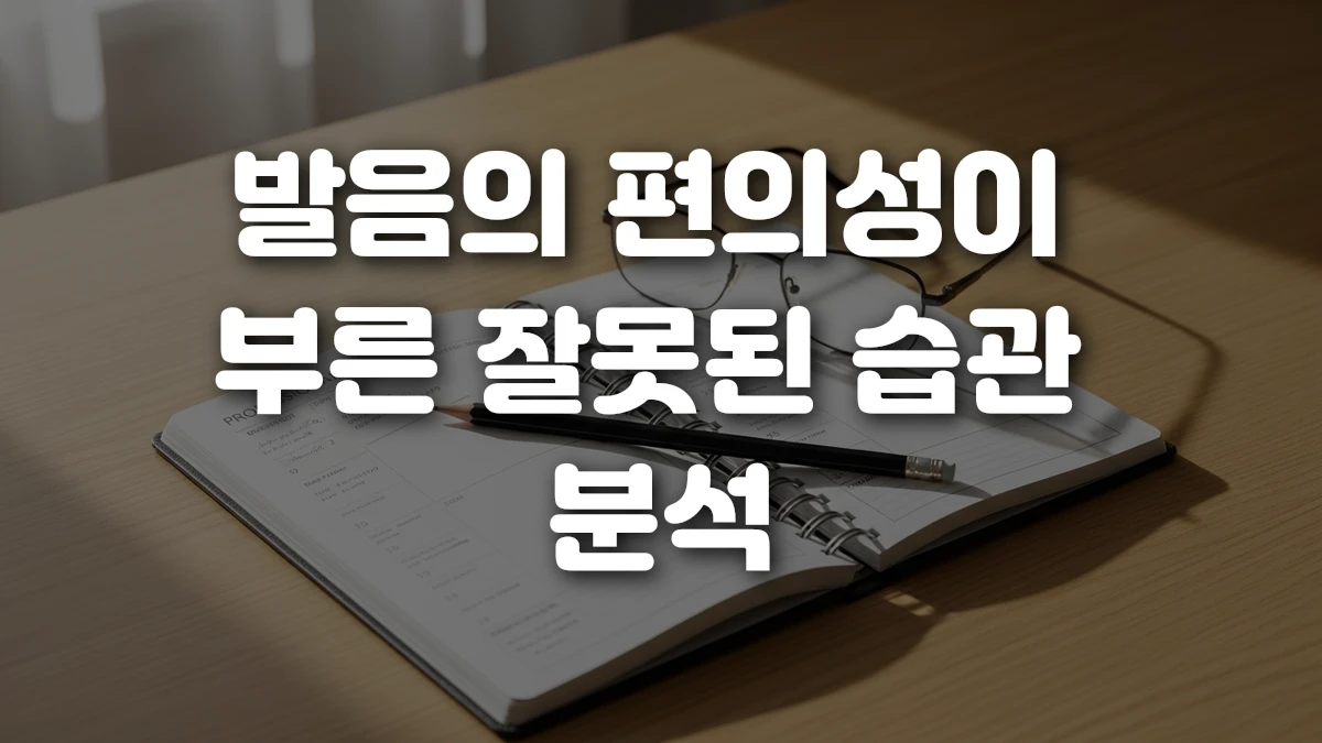 발음의 편의성이 부른 잘못된 습관 분석