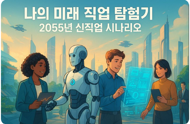 나의 미래 직업 탐험기: 2055년 신직업 시나리오