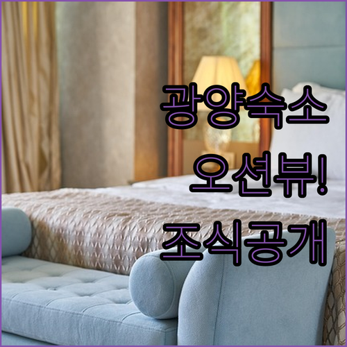 광양 숙소 베스트 5 위치와 조식 서..