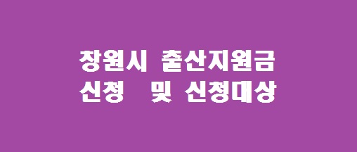 창원시 출산지원금