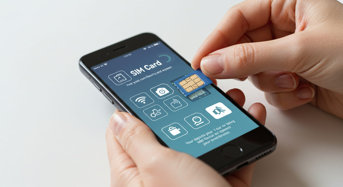 스마트폰에 유심을 삽입하는 과정