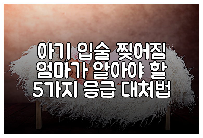 아기 입술 찢어짐 엄마가 알아야 할 5가지 응급 대처법