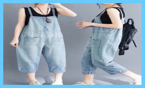 데님 멜빵바지