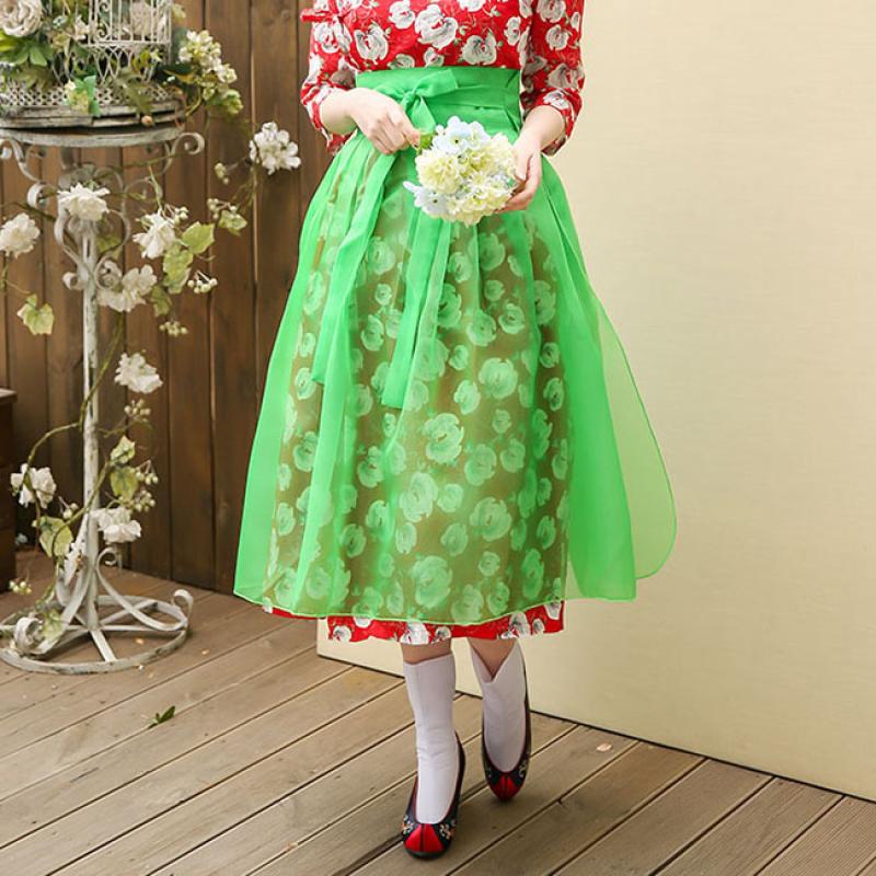 더연주 연녹노방 덧치마 55 100사이즈 사이즈 S